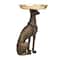 12.75&#x22; Bronze &#x26; Gold Decorative Dog Tray Sculpture